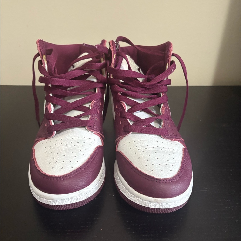 Burgundy and White Sneakers